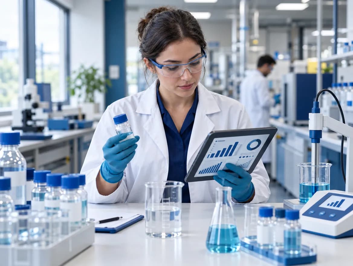 Laboratory quality control in chemical and cosmetics production