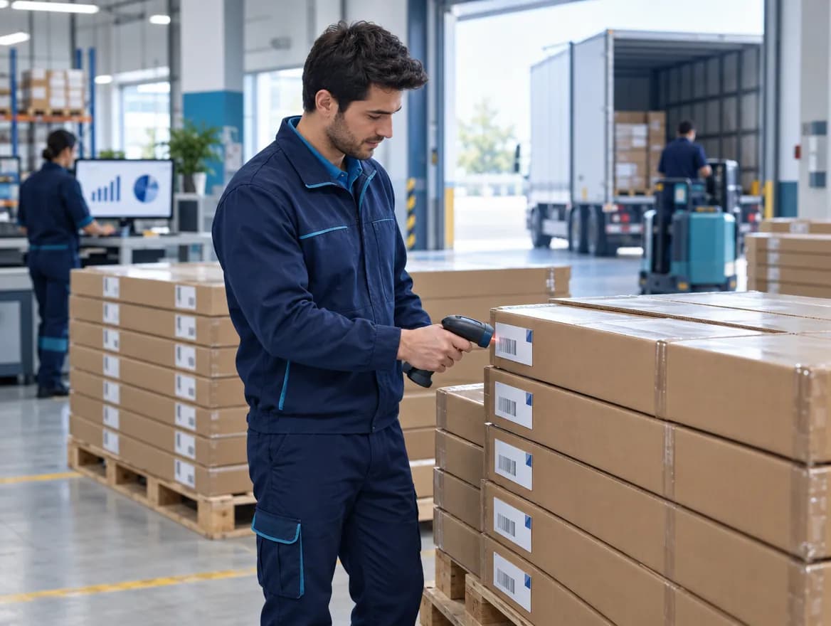 Barcode packing and shipping in furniture production