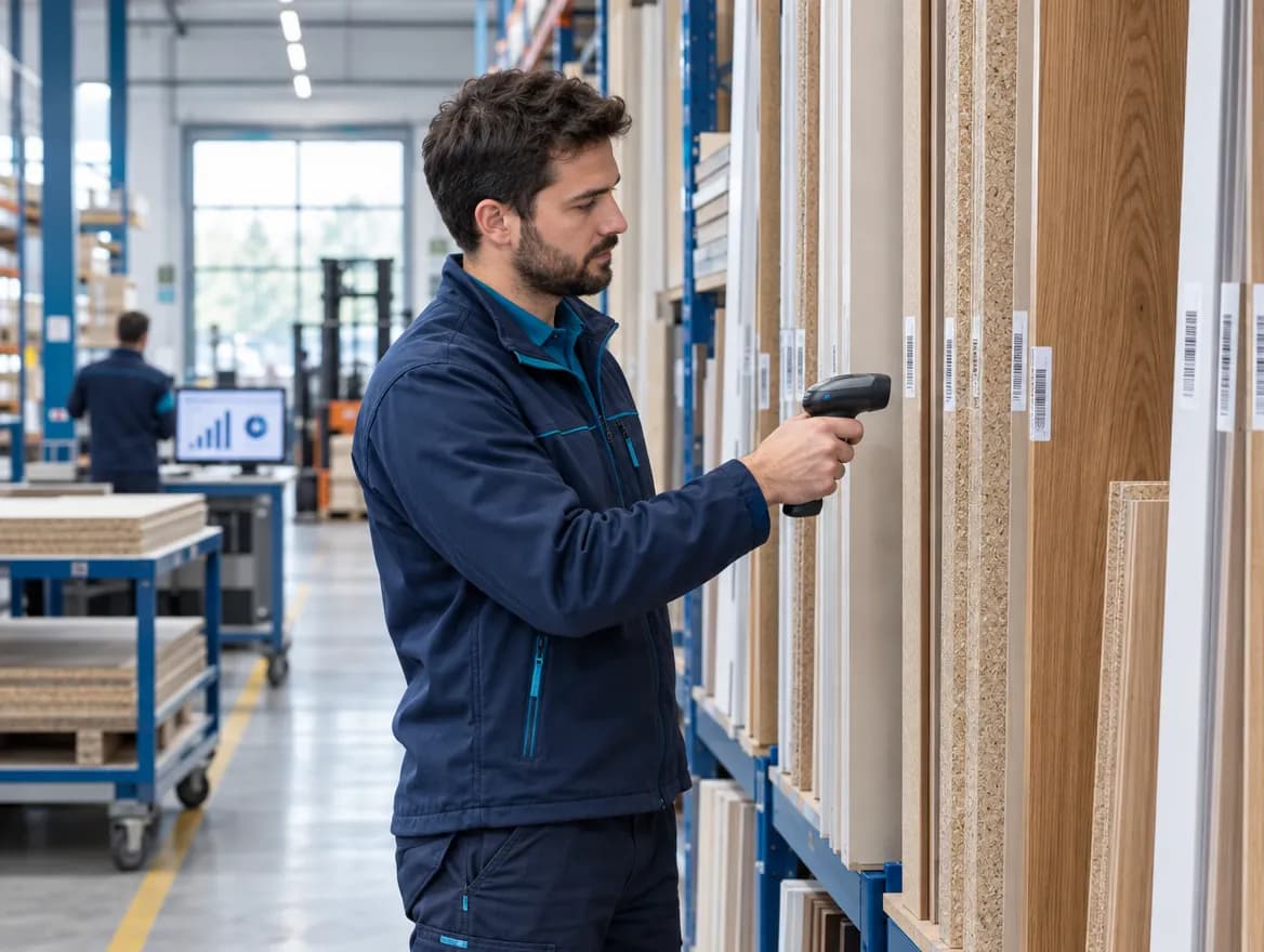 Panel and MDF warehouse stock tracking in furniture production