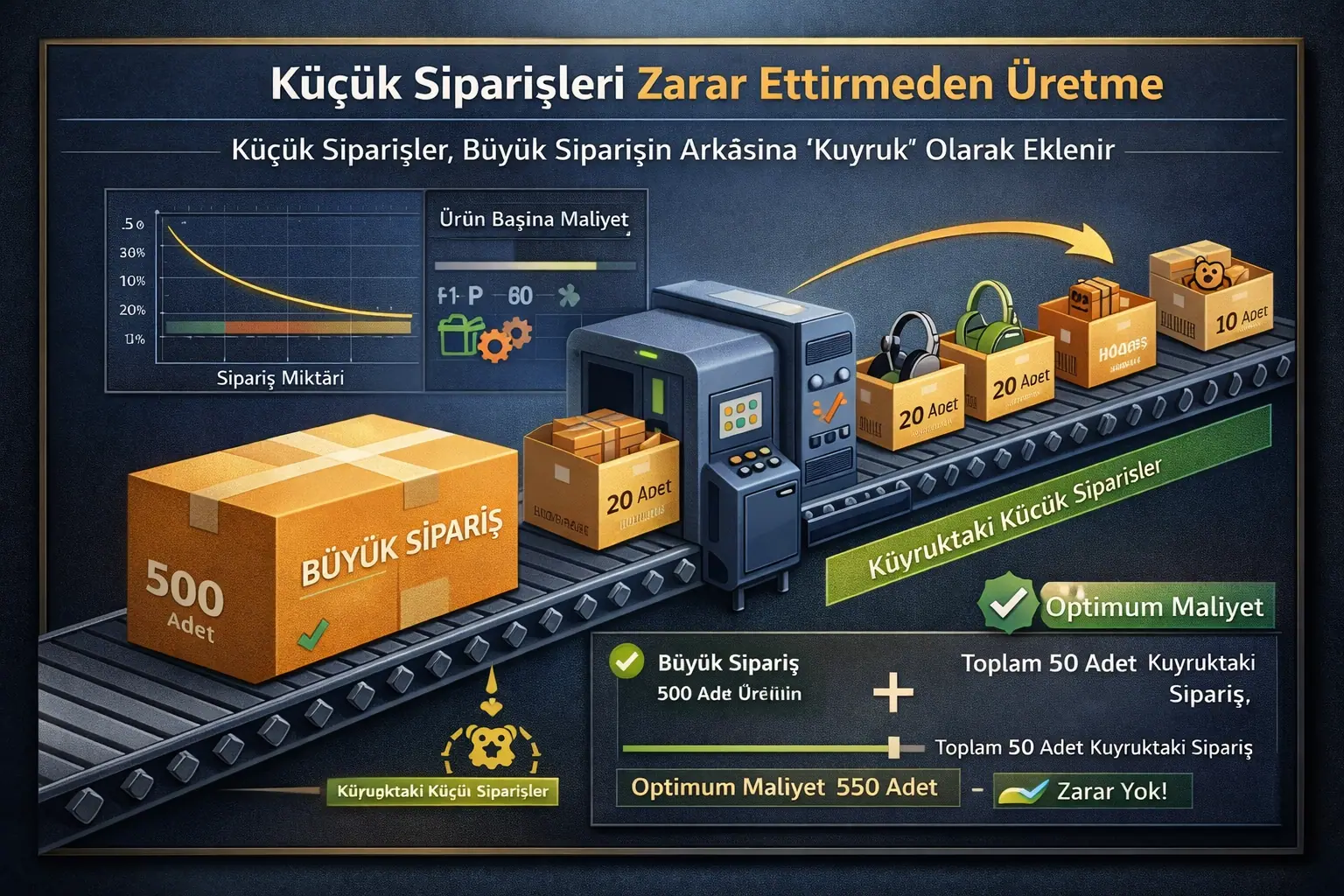 3.Küçük Siparişleri Zarar Ettirmeden Üretme