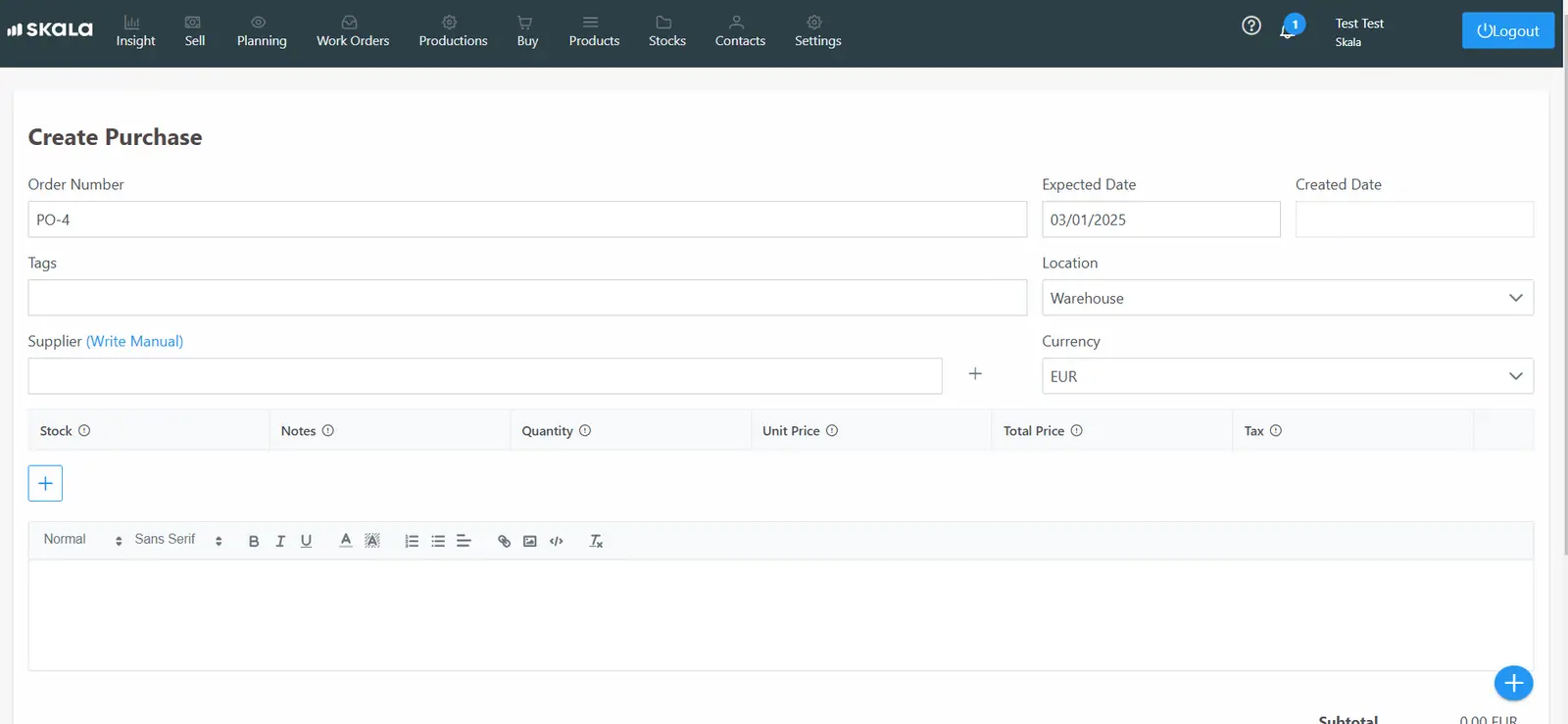 Create Purchases: Fast and Easy with Skala