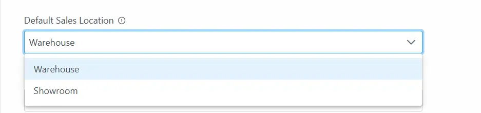 Default Sales Location