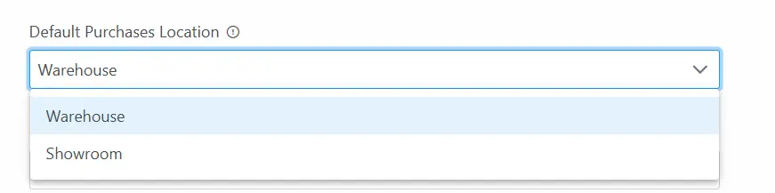 Default Purchasing Location