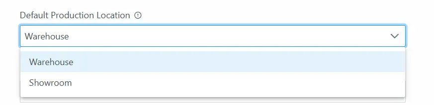 Default Production Location