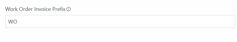 Work Order Prefix