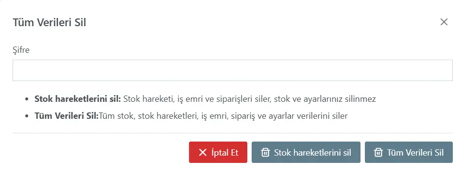 Verileri Silme