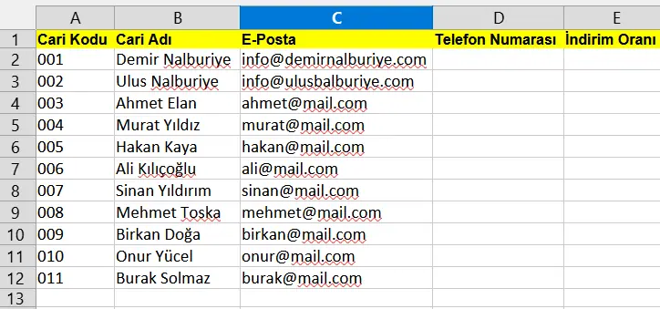 Verileri İçe Aktarma